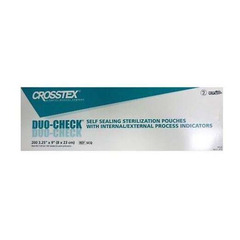 SPS Medical Supply Sterilization Pouch Duo-Check Ethylene Oxide (EO) Gas / Steam 3-1/4 X 9 Inch Transparent Blue / White Self Seal Paper / Film, 4000/CS