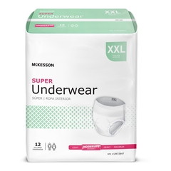 McKesson Unisex Adult Absorbent Underwear Pull On with Tear Away Seams 2X-Large Disposable Moderate Absorbency, 48/CS