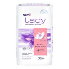 TZMO Bladder Control Pad Seni Lady Light 8.9 Inch Length Light Absorbency Superabsorbant Core One Size Fits Most, 180 EA/CS