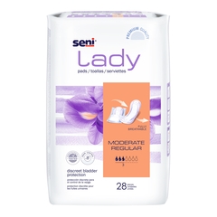 TZMO Bladder Control Pad Seni Lady Moderate 10 Inch Length Moderate Absorbency Superabsorbant Core One Size Fits Most, 28 EA/PK