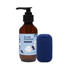 Fresh Peaches Toilet Paper Gel Starter Set; For Toilet Paper, 4.4 oz. Pump Bottle with Blue Pocket Bottle, 45 KT/CS