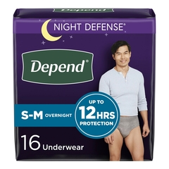 Kimberly-Clark Male Adult Absorbent Underwear Depend Night Defense Pull On with Tear Away Seams Small / Medium Disposable Heavy Absorbency