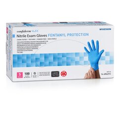 McKesson Exam Glove Confiderm&reg; 6.8C Small NonSterile Nitrile Standard Cuff Length Fully Textured Blue Chemo Tested / Fentanyl Tested, 1000/CS