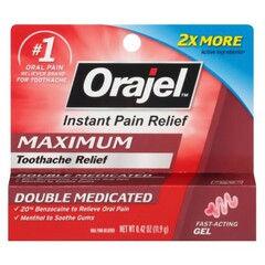 Church & Dwight Oral Pain Relief Orajel&reg; 2X 20% Strength Benzocaine Oral Gel 0.25 oz., 1/EA