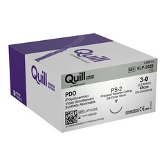 Surgical Specialties Absorbable Quill Barbed Suture Quill™ PDO (Polydioxanone) PS-2 3/8 Circle Precision Reverse Cutting Needle Size 3-0 Monofilament, 12/BX