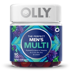 OLLY Multivitamin Supplement OLLY&reg; Men's Multi MultiVitamins / CoQ10 / Zinc Assorted Strengths - 5 mg - 5 mg Gummy 90 per Bottle Blackberry Blitz Flavor