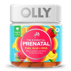 OLLY Prenatal Vitamin Supplement OLLY&reg; Essential Prenatal Multi MultiVitamins With Folic Acid / DHA 400 mcg - 50 mg Strength Gummy 60 per Bottle Sweet Citrus Flavor