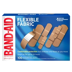 Johnson & Johnson Adhesive Strip Band-Aid&reg; Flexible Fabric (25) 1 X 3 Inch / (35) 3/4 X 3 Inch / (40) 5/8 X 2-1/4 Inch Fabric Rectangle Tan Sterile