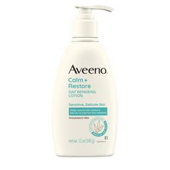 Johnson & Johnson Aveeno Calm + Restore™ Oat Repairing Lotion for Sensitive Skin & Dry Skin, 12 oz. Pump Bottle, Unscented