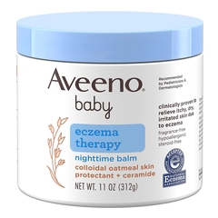 Johnson & Johnson Eczema Cream Aveeno&reg; Baby Eczema Therapy Nighttime Balm 11 oz. Jar Unscented Ointment