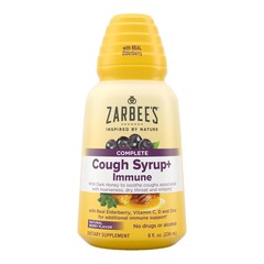 J & J Healthcare Systems Cold and Cough Relief Zarbees Cough + Immune 11 g Strength Syrup 8 oz.