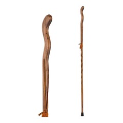 Mabis Healthcare Walking Stick Brazos™ Twisted Fitness Walker Wood 48 Inch Height Brown, 1/EA
