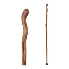Mabis Healthcare Walking Stick Brazos™ Twisted Fitness Walker Wood 58 Inch Height Brown, 1/EA