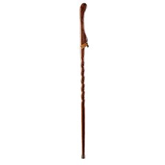 Mabis Healthcare Walking Stick Brazos Twisted HitchHiker Wood 58 Inch Height Red Oak
