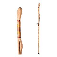 Mabis Healthcare Walking Stick Brazos™ Twisted Safari Wood 58 Inch Height Hickory, 1/EA