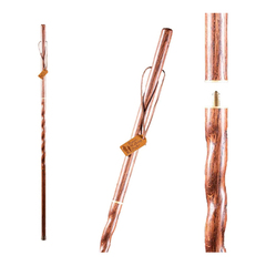 Mabis Healthcare Walking Stick Brazos Twisted Traveler's Stick Wood 55 Inch Height Brown Oak, 1 Each