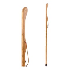 Mabis Healthcare Walking Stick Brazos™ Twisted HitchHiker Wood 55 Inch Height Oak, 1/EA