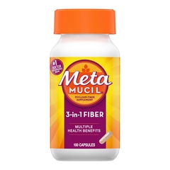 Procter & Gamble Fiber Supplement Metamucil&reg; 3-in-1 Fiber Capsule 100 per Bottle 0.4 Gram Strength Potassium / Psyllium Husk