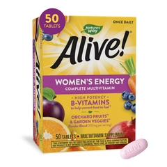 Nature's Way Brands Multivitamin Supplement Alive!&reg; Women’s Energy Complete Vitamin A / Vitamin C 900 mcg / 90 mg Strength Tablet 50 per Box
