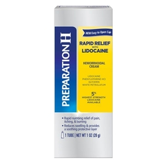 Glaxo Smith Kline Preparation H™ Rapid Relief Hemorrhoid Cream with 5% Lidocaine, 1 oz. Tube