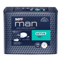 TZMO Bladder Control Pad Seni Man Active 8-9/10 X 10-3/5 Inch Moderate Absorbency Super Absorbent Core One Size Fits Most, 15 per Pack