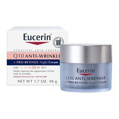 Beiersdorf Facial Moisturizer Eucerin&reg; Q10 Anti-Wrinkle Night Cream + Pro-Retinol 1.7 oz. Jar Unscented Cream