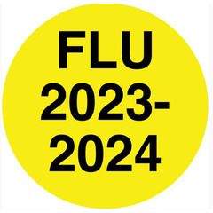 United Ad Label Pre-Printed Label UAL™ Auxiliary Label Yellow Fluorescent paper FLU 2023-2023 Black Communication Label 1/2 X 1/2 Inch, 1/RL