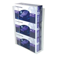 Unimed Glove Box Holder Wall Mount 3-Box Capacity Clear 3-1/2 X 11 X 14-1/2 Inch Acrylic