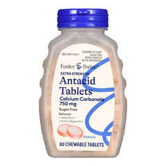 McKesson Antacid Foster & Thrive 750 mg - 300 mg Strength Chewable Tablet 80 per Bottle, 1 Bottle