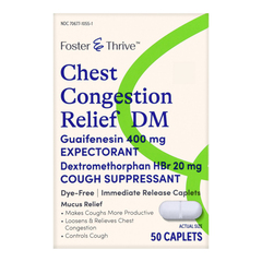 McKesson Cold and Cough Relief Foster & Thrive 400 mg - 20 mg Strength Tablet 50 per Box, 50 per Box