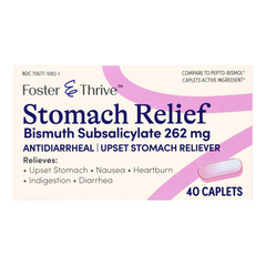 McKesson Anti-Diarrheal Foster & Thrive 262 mg Strength Caplet 40 per Bottle, 1 Bottle