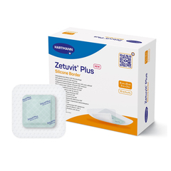 Hartmann Super Absorbent Dressing Zetuvit Plus Silicone Border Silicone Adhesive 3 X 3 Inch Square, 10 per Box