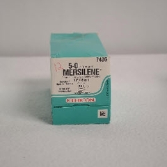 J & J Healthcare Systems suture with needle Mersilene Nonabsorbable Uncoated Light Green Suture Braided Polyester Size 5-0 18 Inch Suture Double-Armed Size 5 - 0 1/4 Circle Center Point Spatula Needle, 12/DZ, 1DZ/BX