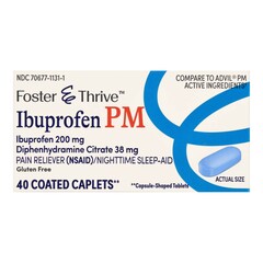 McKesson Nightime Pain / Allergy Relief Foster & Thrive 200 mg - 38 mg Strength Ibuprofen / Diphenhydramine Capsule 40 per Bottle