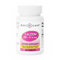 Geri-Care Joint Health Supplement Geri-Care&reg; Calcium / Vitamin D 600 mg - 400 IU Strength Tablet 60 per Bottle