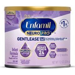 Mead Johnson Infant Formula Enfamil NeuroPro Gentlease Unflavored 7.2 oz. Can Powder Milk-Based Crying / Spitup