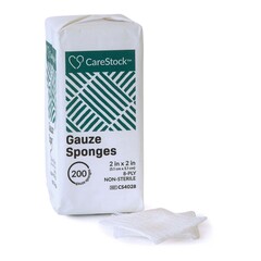 CareStock Gauze Sponge CareStock™ 2 X 2 Inch 8-Ply NonSterile, 5000/CS