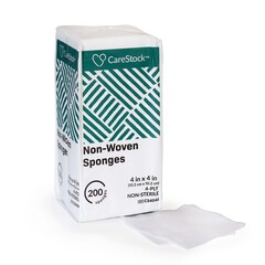 CareStock Gauze Sponge CareStock™ 4 X 4 Inch 4-Ply NonSterile, 200/PK