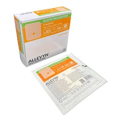 Smith & Nephew Foam Dressing Allevyn Tracheostomy 3-1/2 X 3-1/2 Inch Without Border Film Backing Nonadhesive Fenestrated Square Sterile, 10 per Box