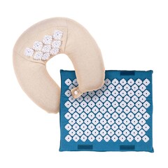 Accutens Acupressure Travel Set Kanjo Foot Mat: 1 X 14 X 16 Inch / Neck Pillow: 5 X 12 X 13 Inch, 1/EA
