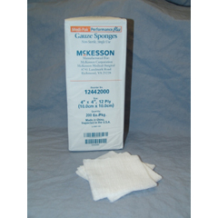 MON446042PK - McKesson - Sponge Dressing Medi-Pak™ Performance Plus Cotton Gauze 12-Ply 4 X 4 Square, 200EA/PK