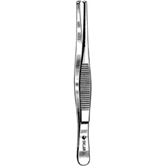 MON252956EA - Sklar - Tissue Forceps 4-1/2 Inch Surgical Grade Stainless Steel NonSterile NonLocking Thumb Handle Straight Serrated Tips with 1 X 2 Teeth