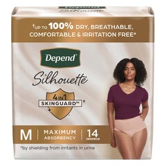 Kimberly-Clark Female Adult Absorbent Underwear Depend&reg; Silhouette&reg; Waistband Style Medium Disposable Heavy Absorbency