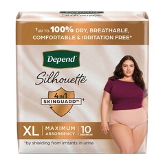 Kimberly-Clark Female Adult Absorbent Underwear Depend&reg; Silhouette&reg; Waistband Style X-Large Disposable Heavy Absorbency