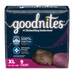 Kimberly-Clark Female Youth Absorbent Underwear GoodNites Pull On with Tear Away Seams 14 to 20 / X-Large Disposable Heavy Absorbency