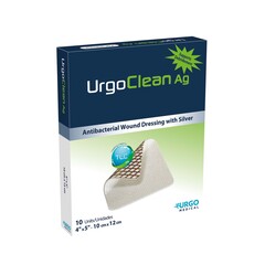 Urgo Medical North America Silver Dressing UrgoClean Ag 4 X 5 Inch Rectangle Sterile, 10/BX