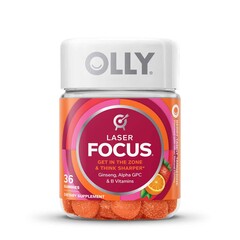 OLLY Dietary Supplement OLLY Laser Focus B6 / B12 / Ginseng / Alpha GPC 2 mg - 50 mcg - 100 mg - 20 mg Strength Gummy 36 per Bottle Berry Tang Flavor, 1/BT