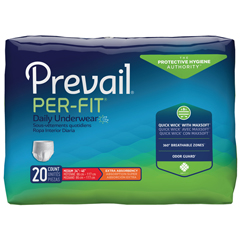 MON572720CS - First Quality - Prevail® Per-Fit® Extra Absorbency Underwear, Moderate Absorbency, Medium, (34 to 46), 20EA/PK, 4PK/CS