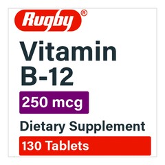 Major Pharmaceuticals Vitamin Supplement Rugby Vitamin B12 250 mcg Strength Tablet 130 per Bottle, 1/BT