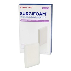J & J Healthcare Systems Absorbable Gelatin Sponge Surgifoam 8 X 6.25 cm X 10mm Sterile